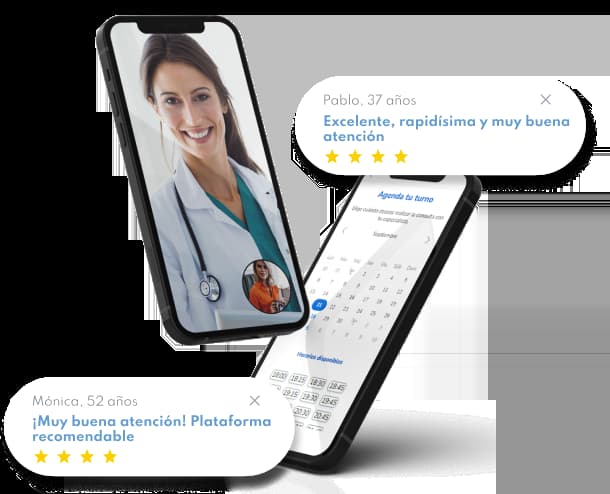 Ilustración de una persona teniendo una videoconsulta médica